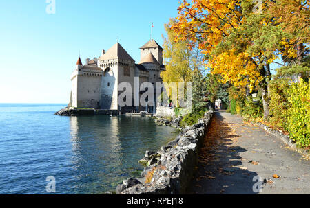 Chateau du Chillon Walkway Stock Photo