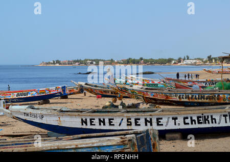 Pirogues used in the artisanal Sardinella fishery in Senegal, Western Africa Stock Photo