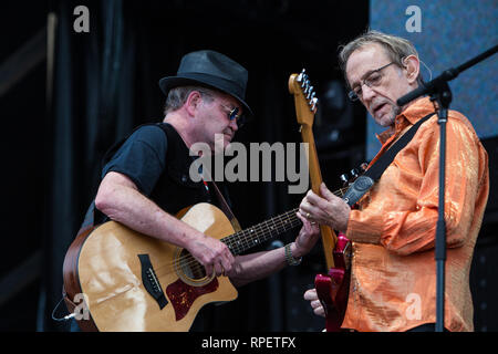 Mickey Dolenz and Peter Tork of The Monkees performs at Ottawa Bluesfest, 2016. Stock Photo