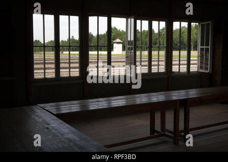 DACHAU - Barracks of the Nazi concentration camp and memorial site Dachau. Stock Photo