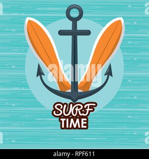 surf time cartoon Stock Vector