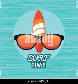 surf time cartoon Stock Vector