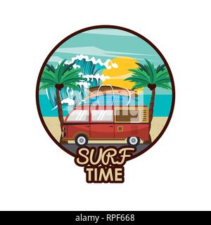 surf time cartoon Stock Vector