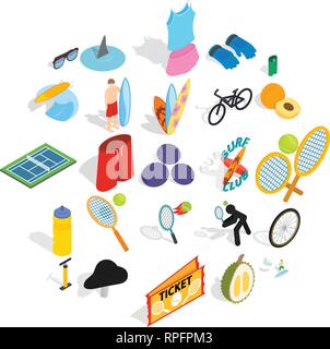 Sport style icons set, isometric style Stock Vector