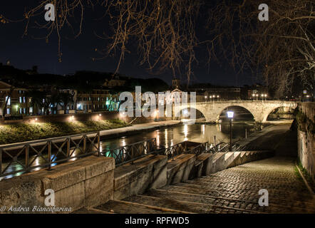 Centre Of Rome Tevere River Stock Photo