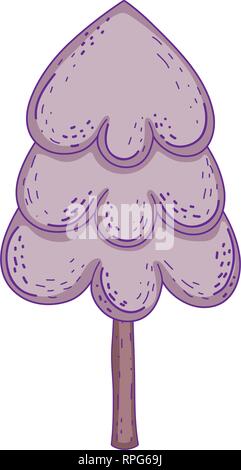 beautiful pine tree fairytale icon Stock Vector