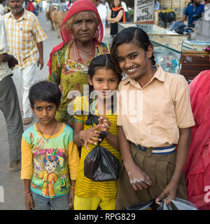 People on street, Jaisalmer, Rajasthan, India Stock Photo