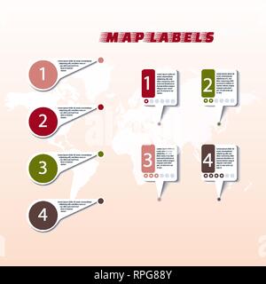 Collection colored pointers or pins on world map. Vector illustration Stock Vector