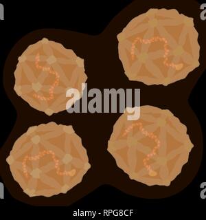 Poliomyelitis virus on dark background, vector illustration Stock Vector