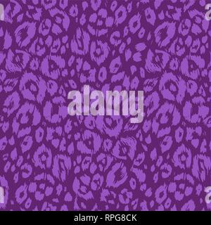 Violet abstract textured background. Bright animal skin. Leopard seamless pattern. Stock Vector