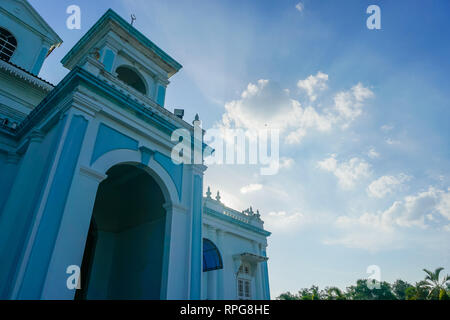 Blue mosque of Sultan Ismail Mosque located in Muar, Johor, Malaysia. The architecture is heavily influences of Western style and Middle Eastern style Stock Photo