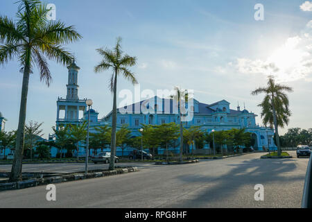 Blue mosque of Sultan Ismail Mosque located in Muar, Johor, Malaysia. The architecture is heavily influences of Western style and Middle Eastern style Stock Photo