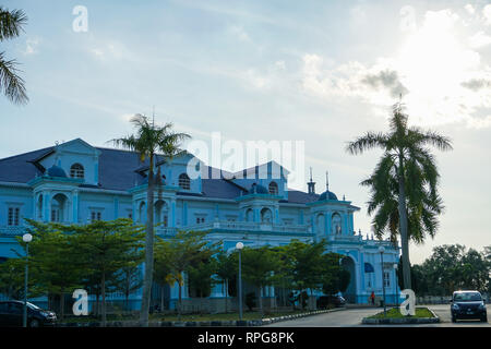 Blue mosque of Sultan Ismail Mosque located in Muar, Johor, Malaysia. The architecture is heavily influences of Western style and Middle Eastern style Stock Photo