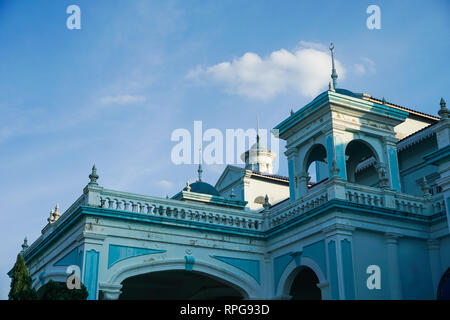 Blue mosque of Sultan Ismail Mosque located in Muar, Johor, Malaysia. The architecture is heavily influences of Western style and Middle Eastern style Stock Photo