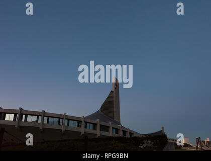 The distinctive architecture of the Yoyogi National Stadium, Yoyogi, Tokyo, Japan Stock Photo