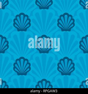 Seamless pattern with marine animals. Underwater background. Stock Vector