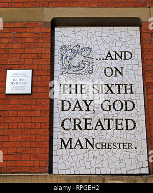 On the sixth day, God Created Manchester, MadChester, Afflecks palace, Tib St, Manchester, Lancashire, England, UK, M4 1PW Stock Photo