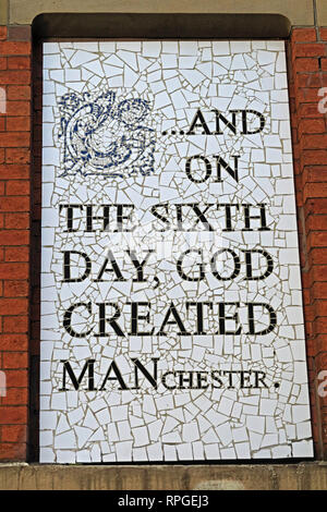On the sixth day, God Created Manchester, MadChester, Afflecks palace, Tib St, Manchester, Lancashire, England, UK, M4 1PW Stock Photo