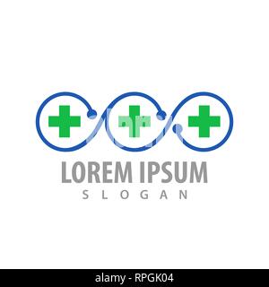 three Circle cross logo concept design. Symbol graphic template element Stock Vector