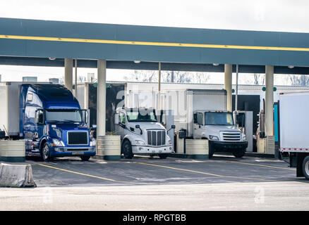 Big rigs commercial cargo haulers Semi Trucks with different semi ...