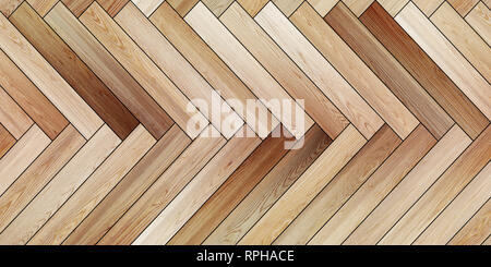 Seamless wood parquet texture horizontal herringbone light brown Stock Photo
