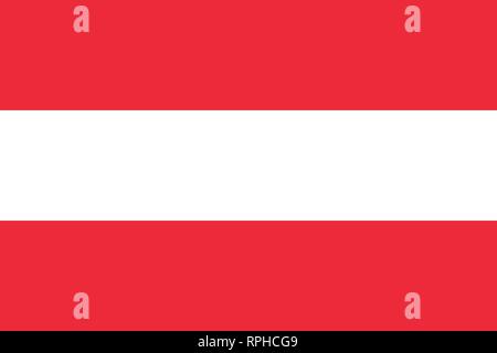 Flag of Austria in official rate and colors vector. Stock Vector