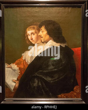 double portrait of Constantijn Huygens and Suzanna van Baerle, by painter Jacob van Campen Stock Photo