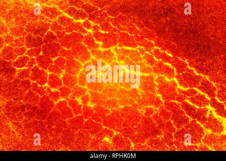 heat red cracked ground texture after eruption volcano Stock Photo