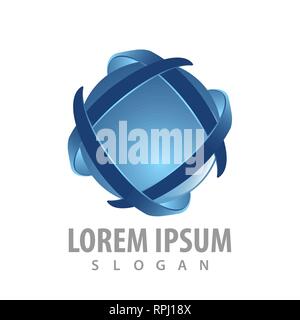 Sphere square logo concept design. Symbol graphic template element Stock Vector