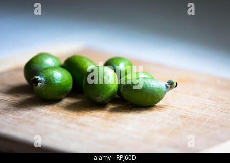 Fresh picked pineapple guava from California. Stock Photo