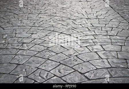 Texture: smooth stone blocks on the sidewalk Stock Photo