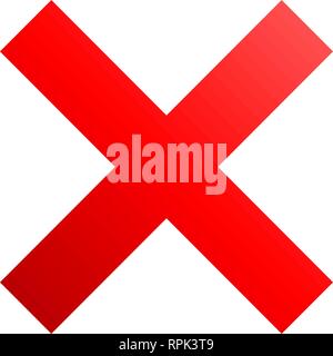 Check marks - red gradient cross icon - vector illustration Stock Vector