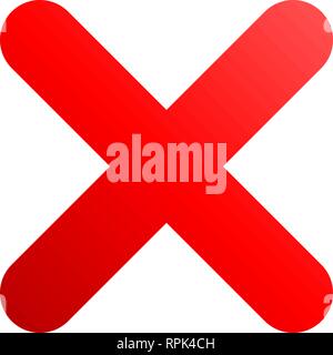 Check marks - red gradient cross icon - vector illustration Stock Vector