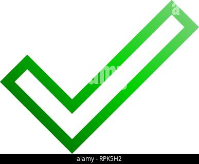 Check marks - green gradient outline tick icon - vector illustration Stock Vector