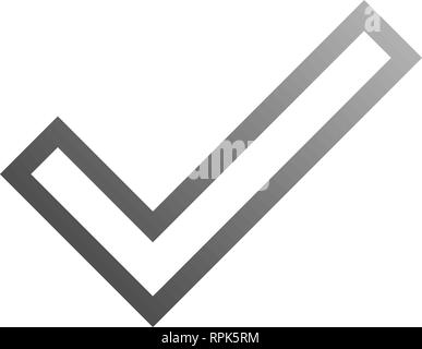 Check marks - gray gradient outline cross icon - vector illustration ...