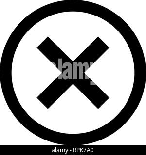 Check marks - black cross icon inside of circle - vector illustration Stock Vector