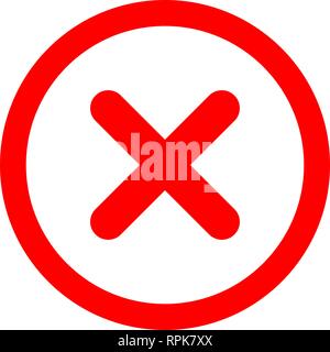 Check marks - red cross icon inside of circle - vector illustration Stock Vector