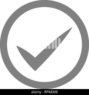 Check marks - gray tick icon simple outline - vector illustration Stock ...