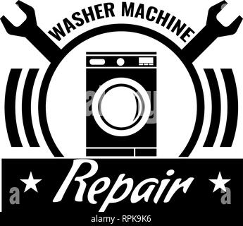 Washing machine repair icon or logo concept. Washing machine repair symbol. Vector illustration. Stock Vector