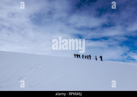 Scene of icebergs, penguins, seals, snow and ice in Antarctica, world's southernmost continent Stock Photo