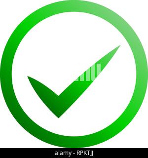 Check marks - green gradient, tick icon inside of circle - vector illustration Stock Vector