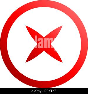 Check marks - red gradient, cross icon inside of circle - vector illustration Stock Vector