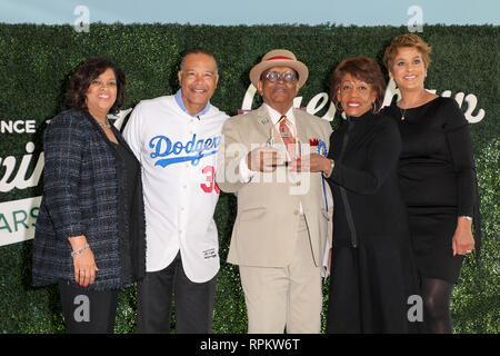 34th Annual Kingdom Day Parade held in Los Angeles, California on January 21, 2019 in celebration of the life of Dr. Martin Luther King, Jr.  Featuring: Kimberley Goode, Sr. Vice President of Blue Shield of California, Dave Roberts, L.A. Dodgers Manager, Grand Marshal, Dr. Adrian Dove, President of Kingdom Day Parade, Maxine Waters, U.S. Congresswoman Where: Los Angeles, California, United States When: 21 Jan 2019 Credit: Sheri Determan/WENN.com Stock Photo