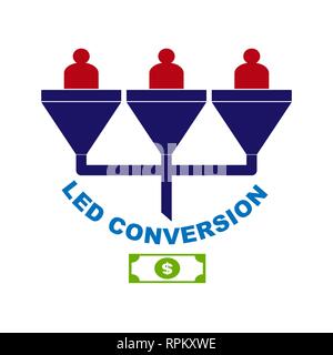 Lead conversion, simple icon for blogs, websites and apps Stock Vector