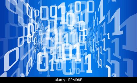 Binary code numbers backdrop, machine learning ai software vector conception Stock Vector