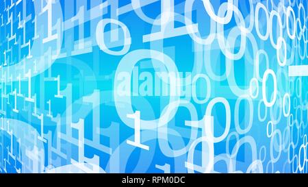 Binary computer digits, vector cloud computing symbol concept Stock Vector