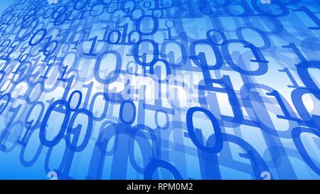 Cyber security vector background concept, random binary numbers chaos Stock Vector