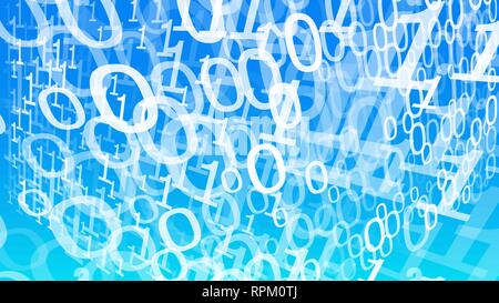 Abstraction binary code numbers blue vector illustration Stock Vector