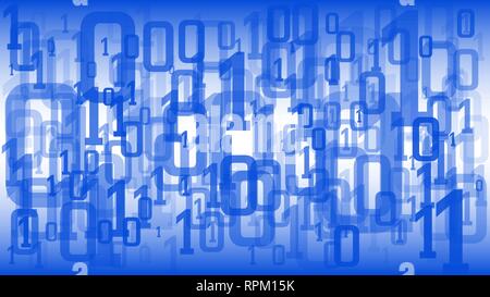 Binary code abstraction background, vector computer cloud big data Stock Vector