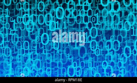 Binary code stream, computer cloud vector background Stock Vector